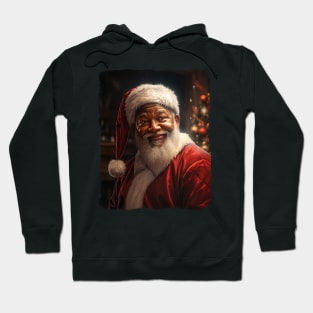 Black Santa realistic Hoodie